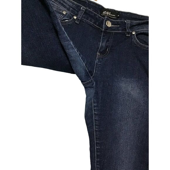 Gogo Jr 9 Low Rise Rhinestone Blue Ankle Jeans - Picture 4 of 11